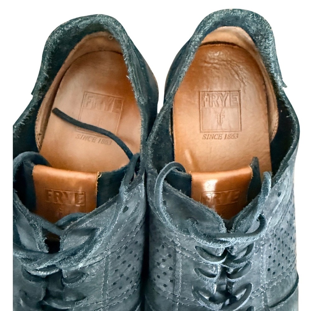 Frye Mens Black Kim Runner Perforated Leather Low Top Sneakers Shoes Size 9.5 - Picture 7 of 8